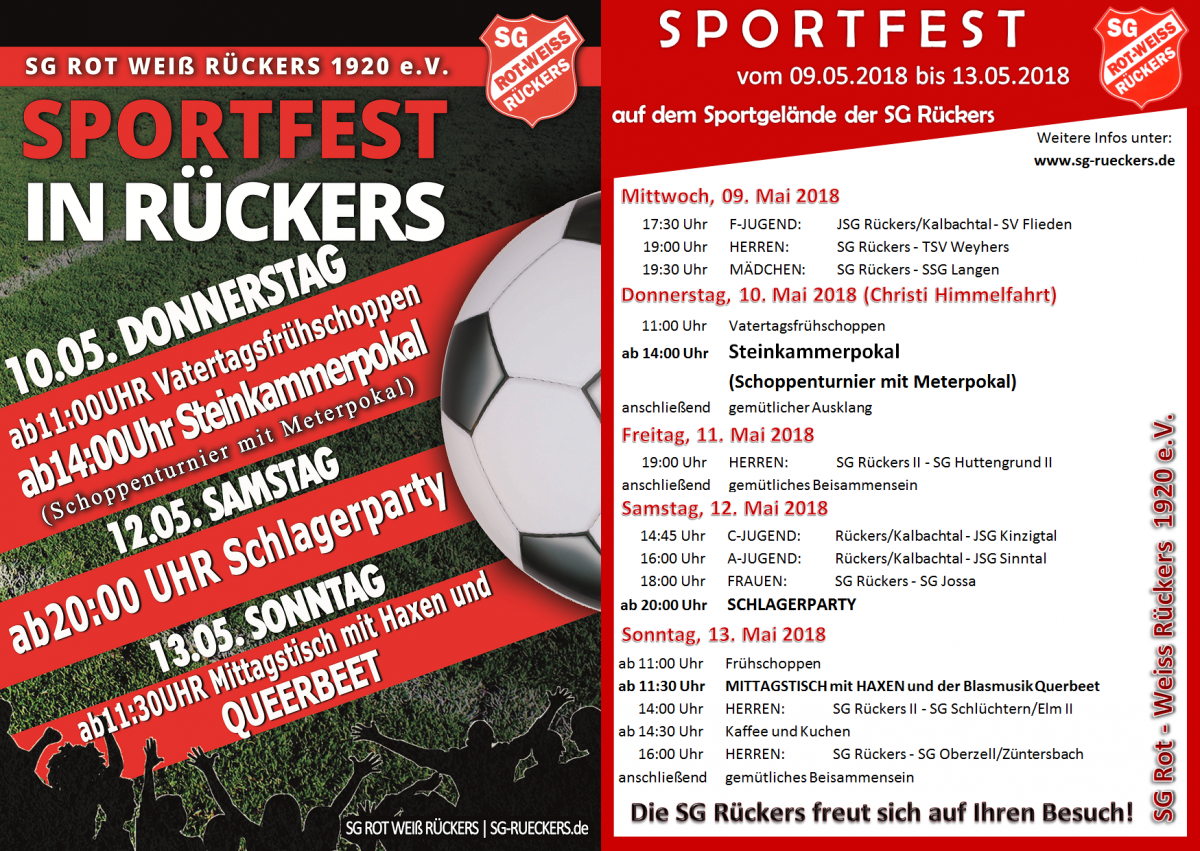 Sportfest 2018 der SG Rot-Weiss Rückers