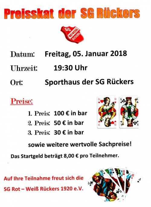 Traditioneller Preisskat am 05. Januar 2018