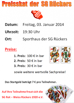 Preisskat der SG Rückers am 03.01.2014