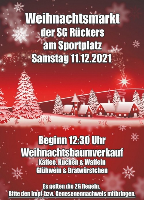 WEIHNACHTSMARKT MIT BAUMVERKAUF NACH DER „2 G - REGEL“