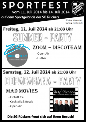 Discoteam ZOOM und MAD MOVIES am Sportfest in Rückers