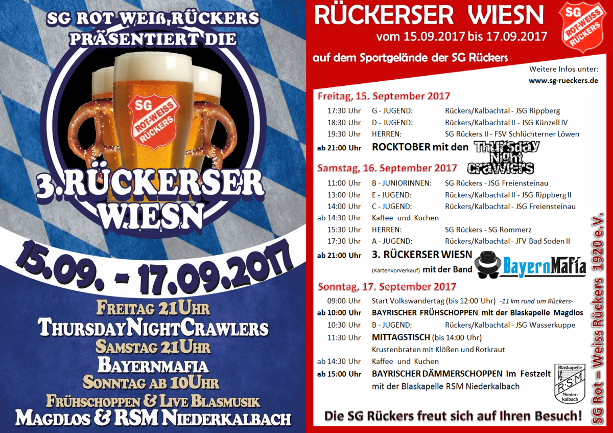 Rückerser Wiesn vom 15.09. - 17.09.2017