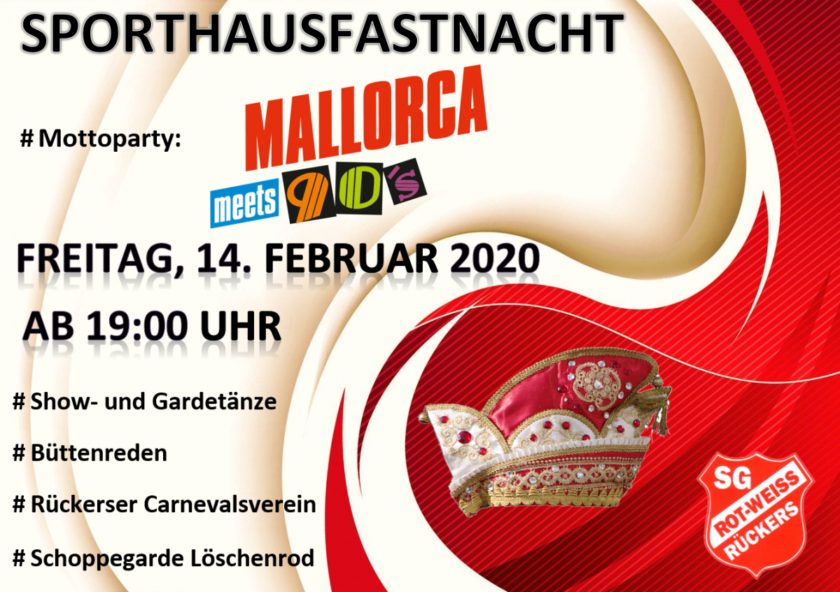 Sporthausfastnacht der SG Rückers am 14.02.2020