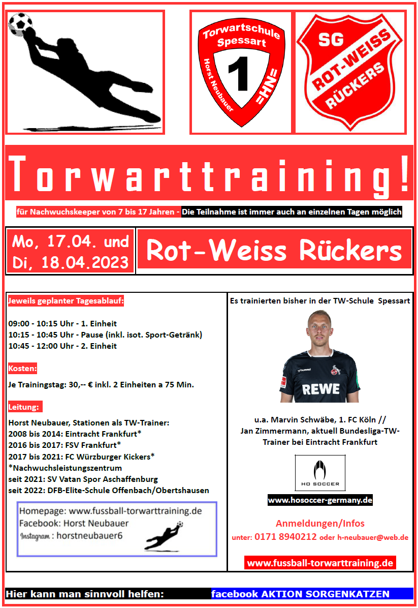 TORWART-CAMP der SG Rückers vom 17.04.2023 - 18.04.2023