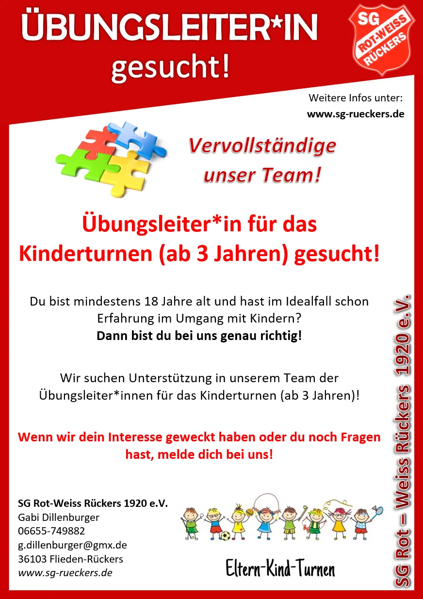 Übungsleiter*in für das Kinderturnen gesucht