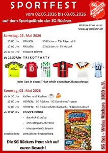 Sportfest der SG Rot-Weiss Rückers vom 02. Mai 2026 - 03. Mai 2026