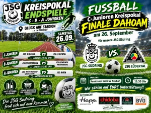 Kreispokal-Endspiele der Junioren am Samstag, den 26.09.2026 in Neuhof